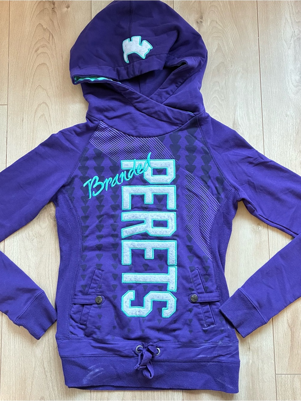 Branded Purple Hooded Crewneck Sweater